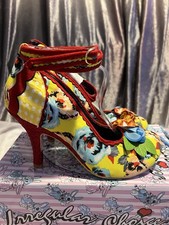 NEW Irregular Choice Euro 41 Yellow&Red Floral “Day Dreamer” Stilettos With Box