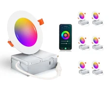 CLOUDY BAY [6 Pack] 4inch Smart WiFi LED Recessed Lights,RGBCW Color Changing...