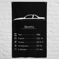 Beretta 1988 Car Silhouette Flag 3x5 ft Garage Banner Man Cave Wall Decor Gift