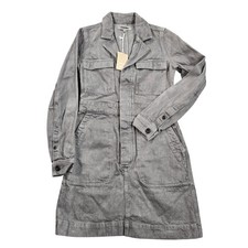 Madewell Dress Womens XS Gray Utility Shirt Dress Long Sleeve Cotton Pockets