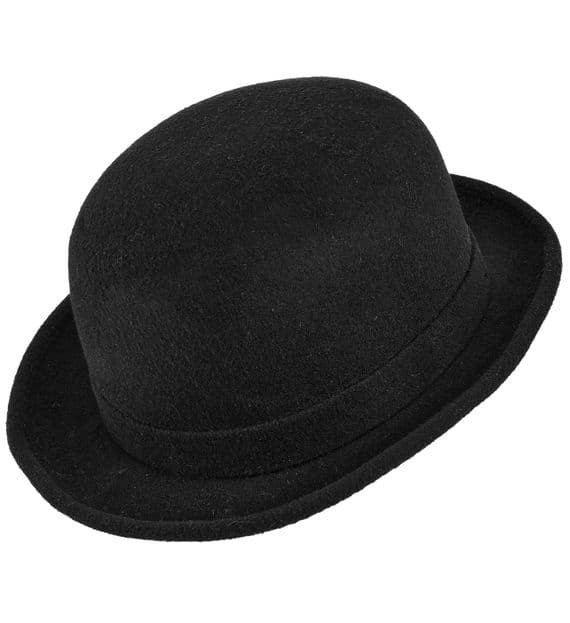 Bowler Hat Wool Effect Adult Derby Fancy Dress Costume Accessory 59cm
