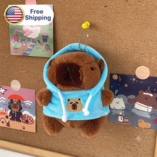 Cute Plush Hoodie Capybara Keychain Soft Capybara Doll Pendant Gift