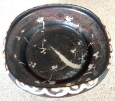 Japanese Bizen Ware Black Ash Container H2.0in Tea Ceremony Charcoal Preparation