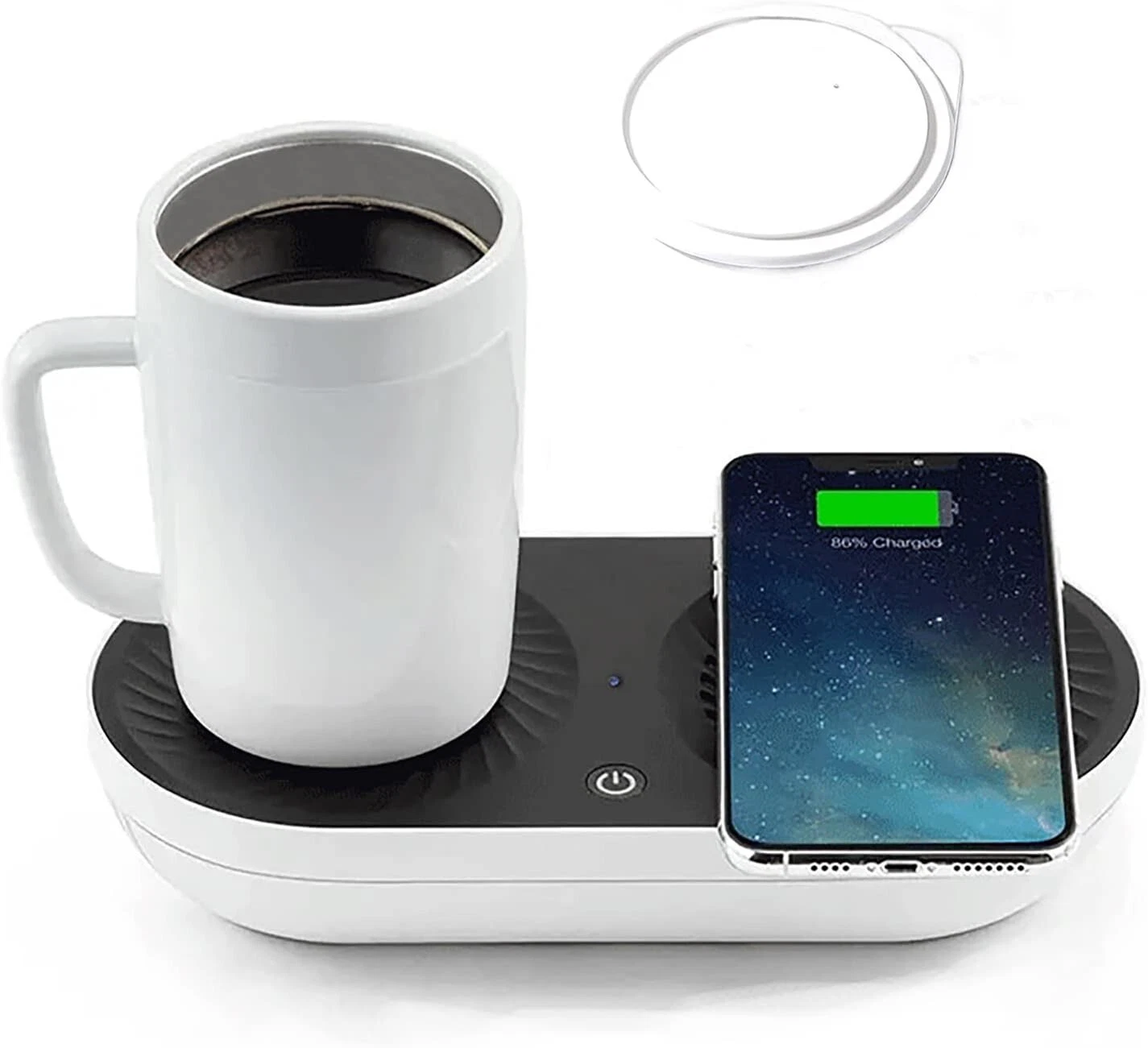 ✅ Coffee Mug Warmer Drink Cooler w/ Wireless Charger Smart Warming 3 In 1 Office