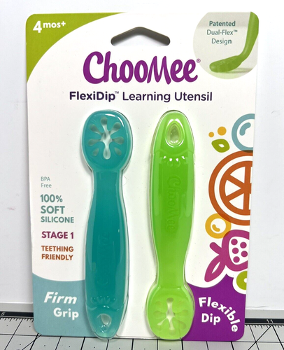 Cuillère D'Apprentissage Bébé ChooMee FirstSpoon - 100% Silicone Souple Pour Diversification | Dès 4 Mois