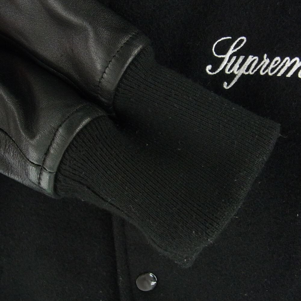 Supreme 15AW Wool Varsity Crew Ceam Jacket Sleeve Leather Supreme 15AW Wool Varsity Crew Ceam Jacket Sleeve Leather