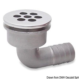 Stainless steel deck drain skin fitting drainage 19mm outlet