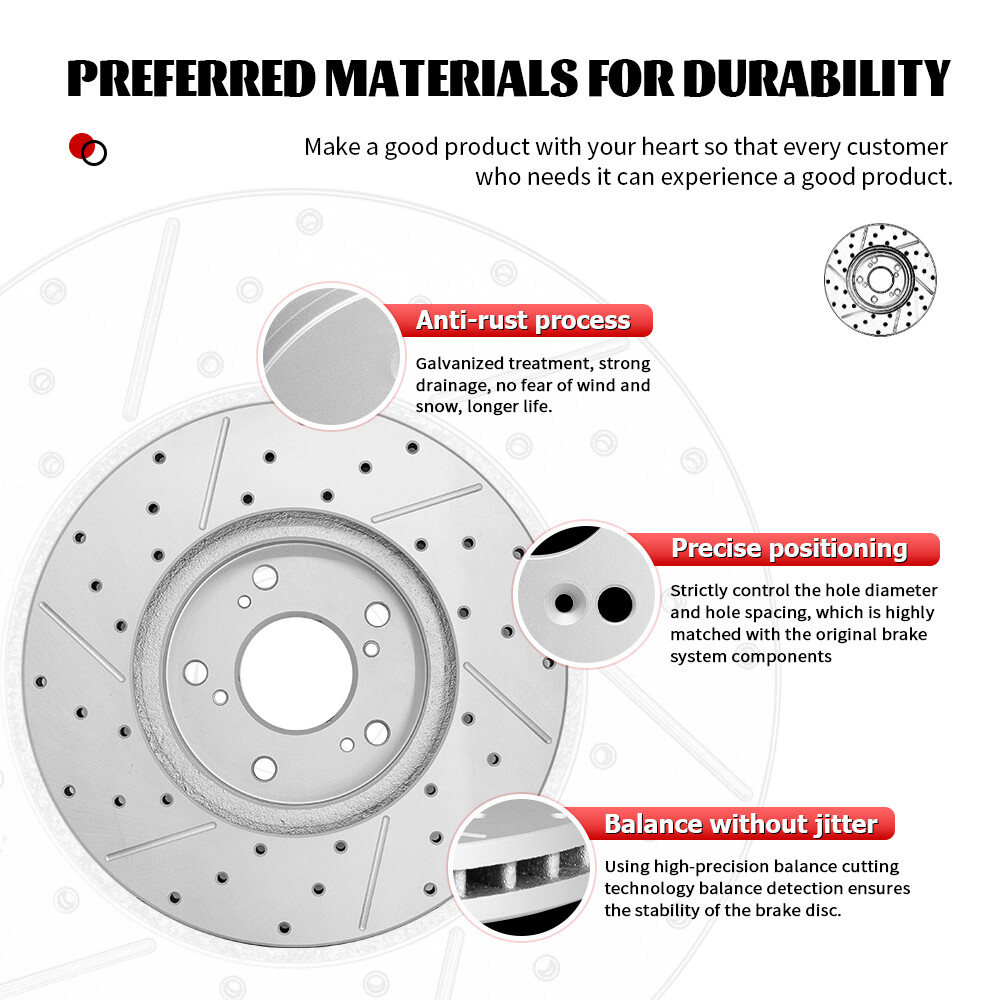 Front Rear Disc Rotors Ceramic Brake Pads for 2015 Subaru Legacy 2.5L