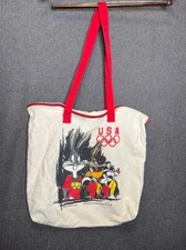 Innovo Inc Tote Bag USA Olympics Warner Bros Bugs Bunny Daffy Tweety 1996 Vintag