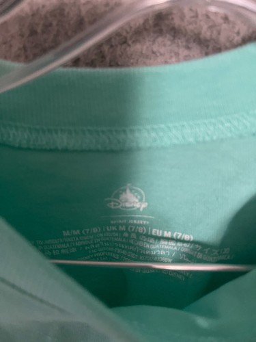 Walt Disney Kids World Spirit Jersey Teal Medium 7/8 Long sleeve Glitter NEW - Picture 3 of 5