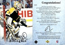 1995-96 Be A Player Autographs #S151 Craig Billington - NM-MT