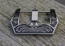 Edle Schließe Buckle 20mm f. Leder Ammo Vintage Straps Uhren Armbänder Neu