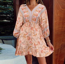 Floral Boho V Neck Dress