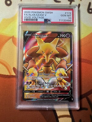 Pokemon TCG 2020 vivid voltage alakazam full art psa 10 | eBay