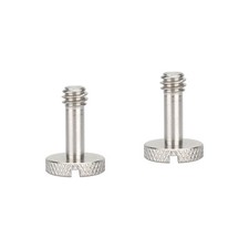 2xCAMVATE 1/4"-20 Slotted Knurled Captive Mounting Screw w/ 14mm Head 20mm Bolt