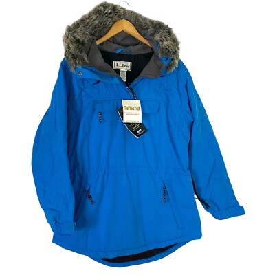 Vintage LL Bean Hooded Pullover Anorak Coat Primaloft Medium Deadstock NWT New 