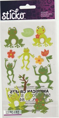 NEW! Sticko Glitter stickers FROG WORLD theme 71942 FAST FREE ship! CUTE!