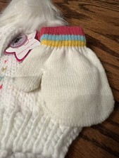 Toddlers Mittens And Knit Cap Beanie Hat With Pom, New With Tags  