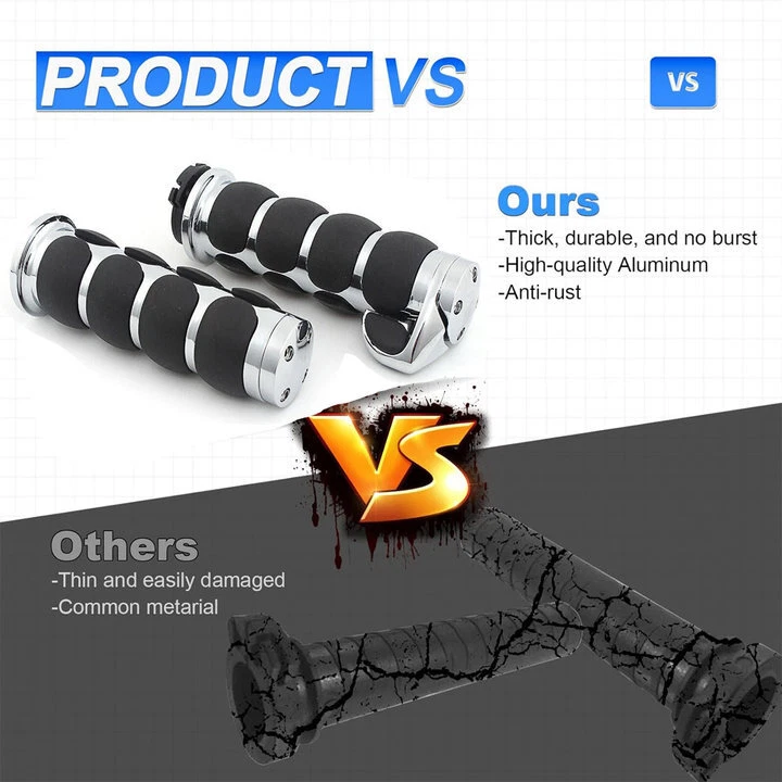 For Harley Road King Softail Electra Glide 1" Motorcycle Handle Bar Hand Grips Foto 2 de 4