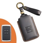 Leather Car Remote Key Fob Cover For Renault Megane Koleos Kadjar Black