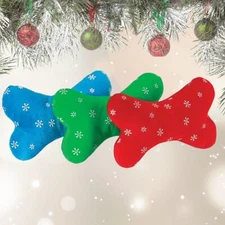 Zanies Blizzard Plush Bone Bones Holiday Christmas Dog Toy Toys Large Small Pup 