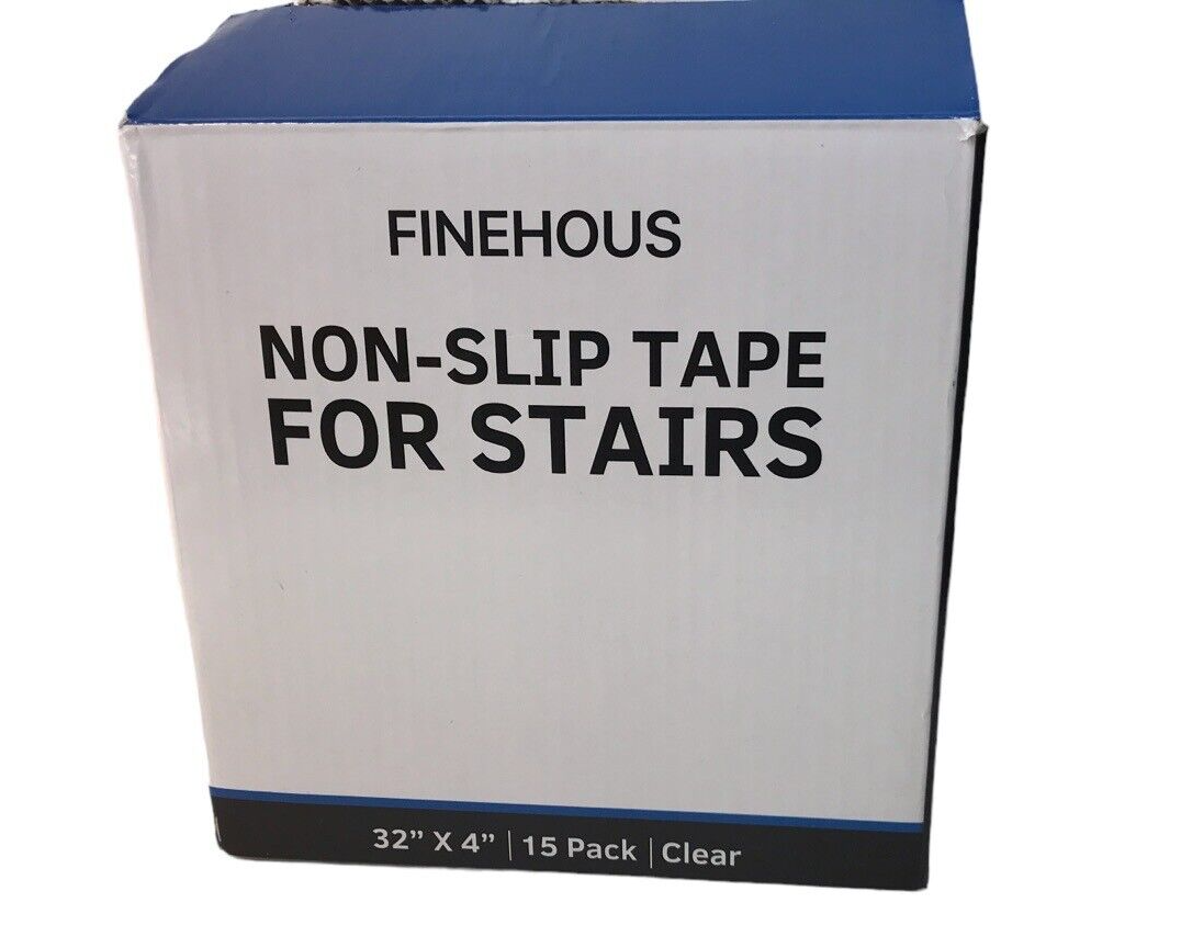 FINEHOUS 32"x4" NonSlip Stair Treads Tape (15Pack) Clear AntiSlip