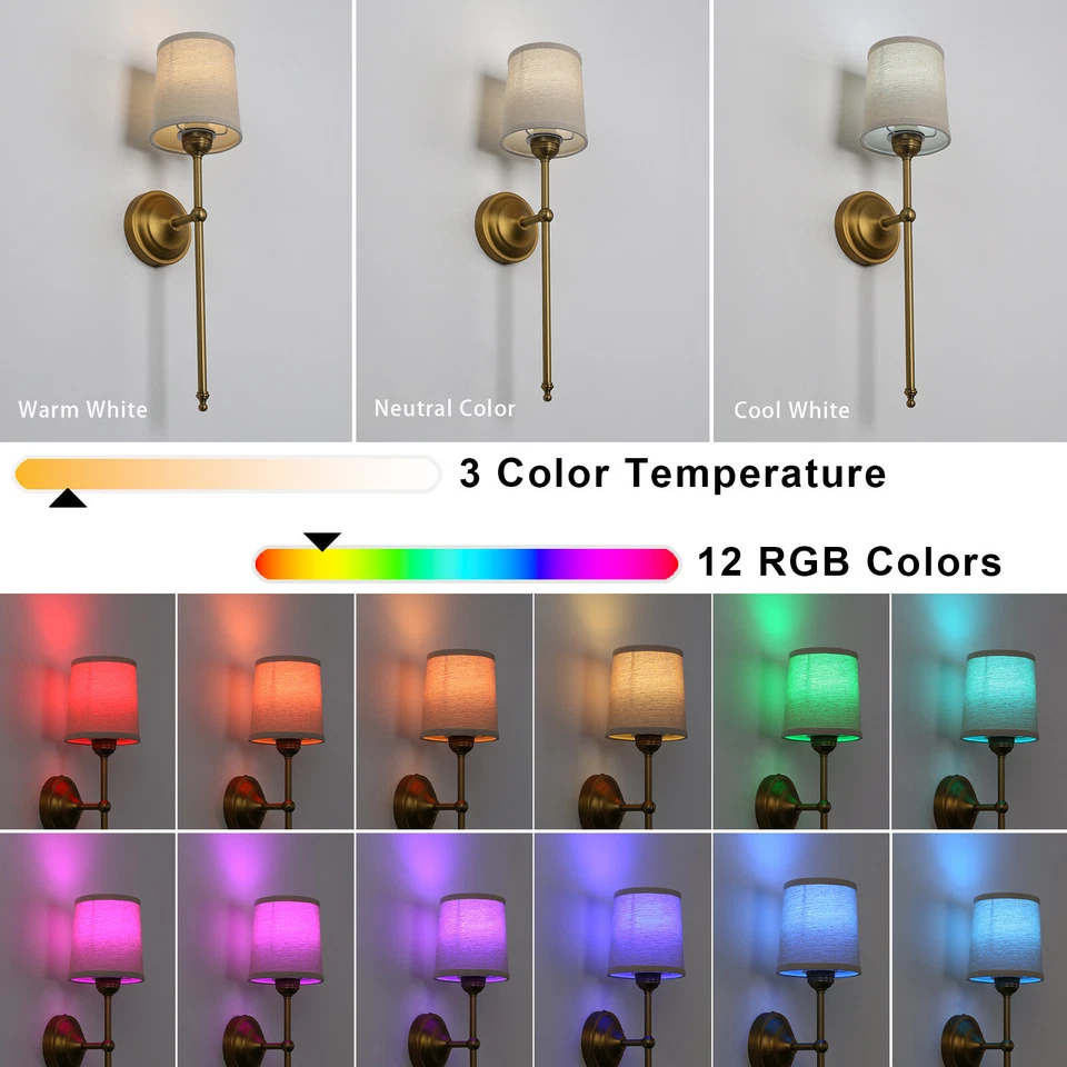 Set of 2 Dimmable Battery Operated Wall Light Sconce Wireless Rechargeable Lamp - image 3 of 4