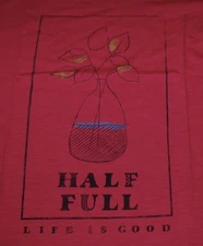 XL NWT Women's Life Is Good Half Full Vase Rose Berry SS Sunny Scoop Tee