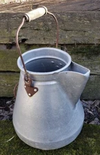 Antique Vintage Primitive Water Milk Can Pitcher Jug Pot Farmhouse Rustic Decor