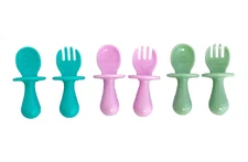 Baby Spoons Utensils, Training, Self Feeding, Anti-Choke Spoon & Fork, 6-Pack