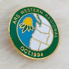 Vtg 1984 American Rhododendron Society ARS Western Regional Enamel Member Pin