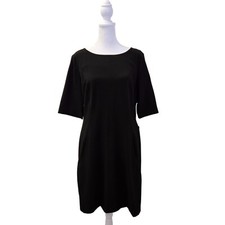 NWT Tahari Daisy Little Black Shift Dress with Pockets Size 10