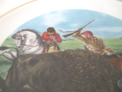 Currier & Ives Plate Collection THE BUFFALO HUNT Bing & Grondahl 8" NOS AZ33 - Picture 4 of 10