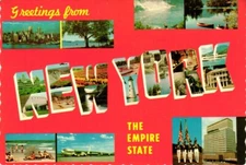 Empire State Landmarks City State New York Vintage Postcard