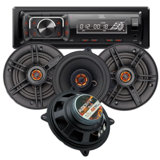 北米仕様JBL CELEBRITY150Bluetooth JBL Celebrity 150 Bluetooth Car Radio + 4x AB502S Audiobank 5.25