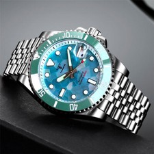 Tandorio 40mm 20ATM Green MOP Dial NH35A Automatic Watch For Men Sapphire Glass