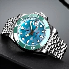 Tandorio 40mm 20ATM Green MOP Dial NH35A Automatic Watch For Men Sapphire Glass