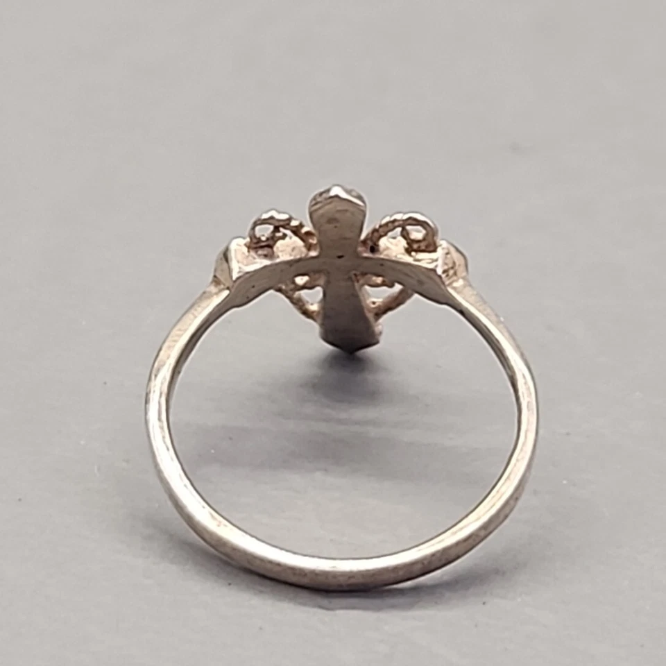 Anillo Cruz Marcasitas Plata de Ley Filigrana 925 Talla 6 MT Foto 4 de 4