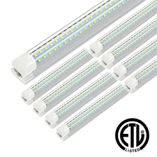 8 Pack T8 LED Tube Lights 4FT 6FT 8FT Garage LED Shop Light Fixtures 36W~120W