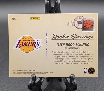 2023-24 NBA Hoops JALEN HOOD-SCHIFINO RC #6 Rookie Greetings Holo