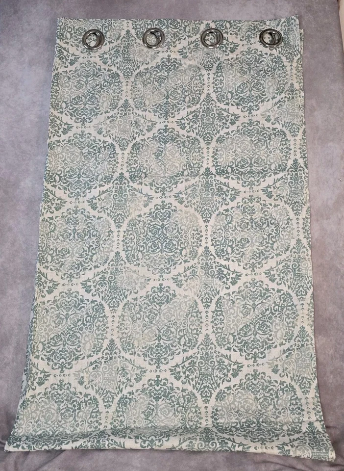 Par Paneles Cortinas 83x52 Ojal Azul Verde Marfil Filtro Luz Foto 3 de 4