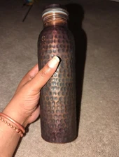 Copper Water Bottle Ayurveda Pure Copper Water Bottle for Drinking 32 oz Antique
