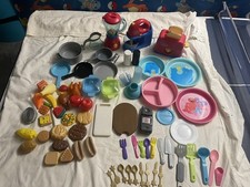 Play Kitchen Accessories: 60 items Cleaned and disinfected: SEE PICS / AS IS