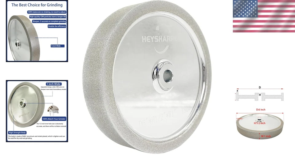 CBN Grinding Wheel 6 inch 180 Grit for Sharpening Woodturning Tools - Image 2 of 4