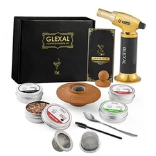 Bourbon Whiskey Cocktail Smoker Kit with Torch, Glexal Drink Smoker Infuser 