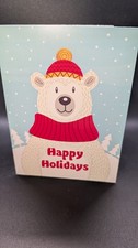 FUN POLAR BEAR HAPPY HOLIDAYS Christmas Greeting Card w/ Envelope MG76
