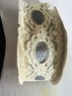 RIBBON ON BOLT ALMOST 6 YARDS X 1 1/2”WIDE CREAM WITH GROSGRAIN BLUE RIBBON — photo 5