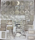 Lot of 50 ounces silver rounds and bars - 50 x 1 Ounce .999 Silver