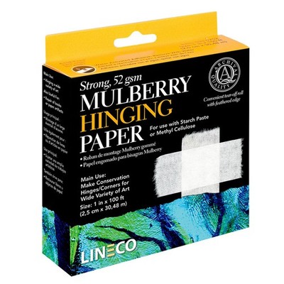 Lineco 1 in x 100 ft Mulberry Hinging Paper Conservation Artwork Document Prints