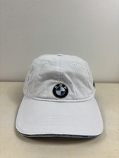 BMW Hat Cap Strap Back White Performance Driving School Embroidered Mens Logo